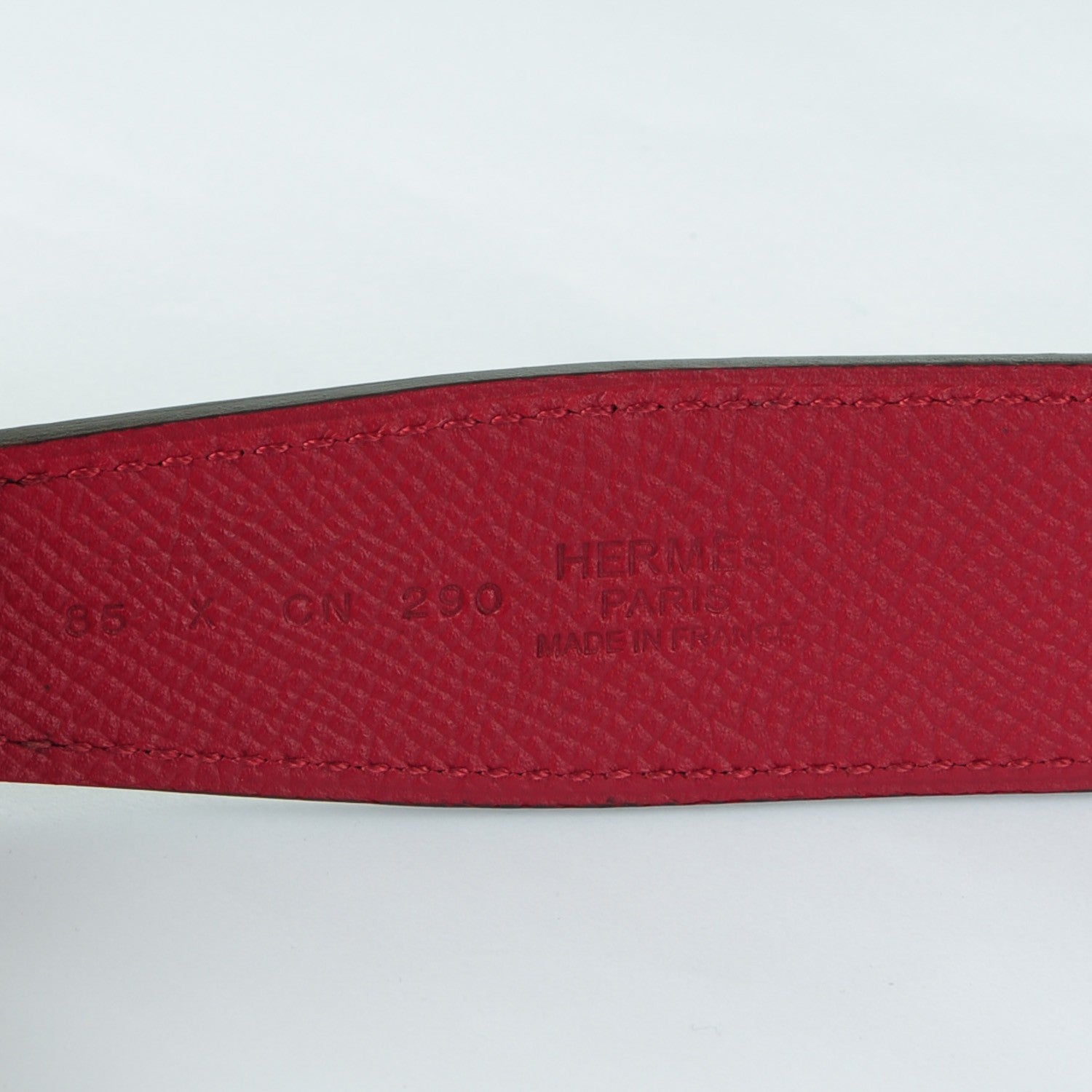 Hermes Epsom 32mm H Belt 85 Black Rouge Grenat 4 of 7