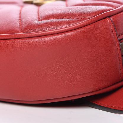 Gucci Calfskin Matelasse GG Marmont Belt Bag 85 34 Hibiscus Red 10 of 10
