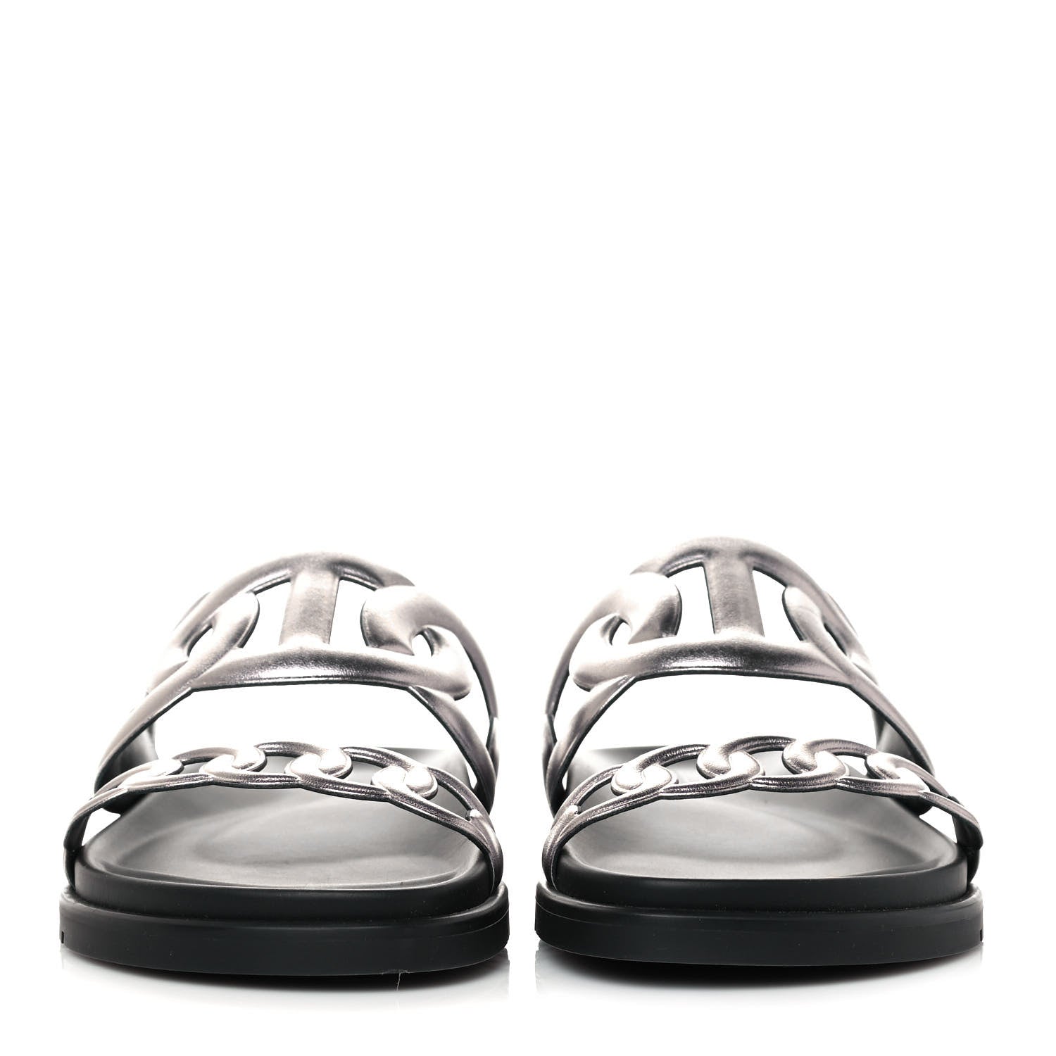 Hermes Nappa Extra Sandals 38.5 Gris Argent 2 of 8