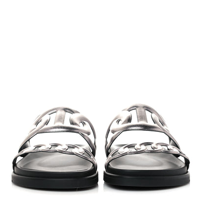 Hermes Nappa Extra Sandals 38.5 Gris Argent 2 of 8