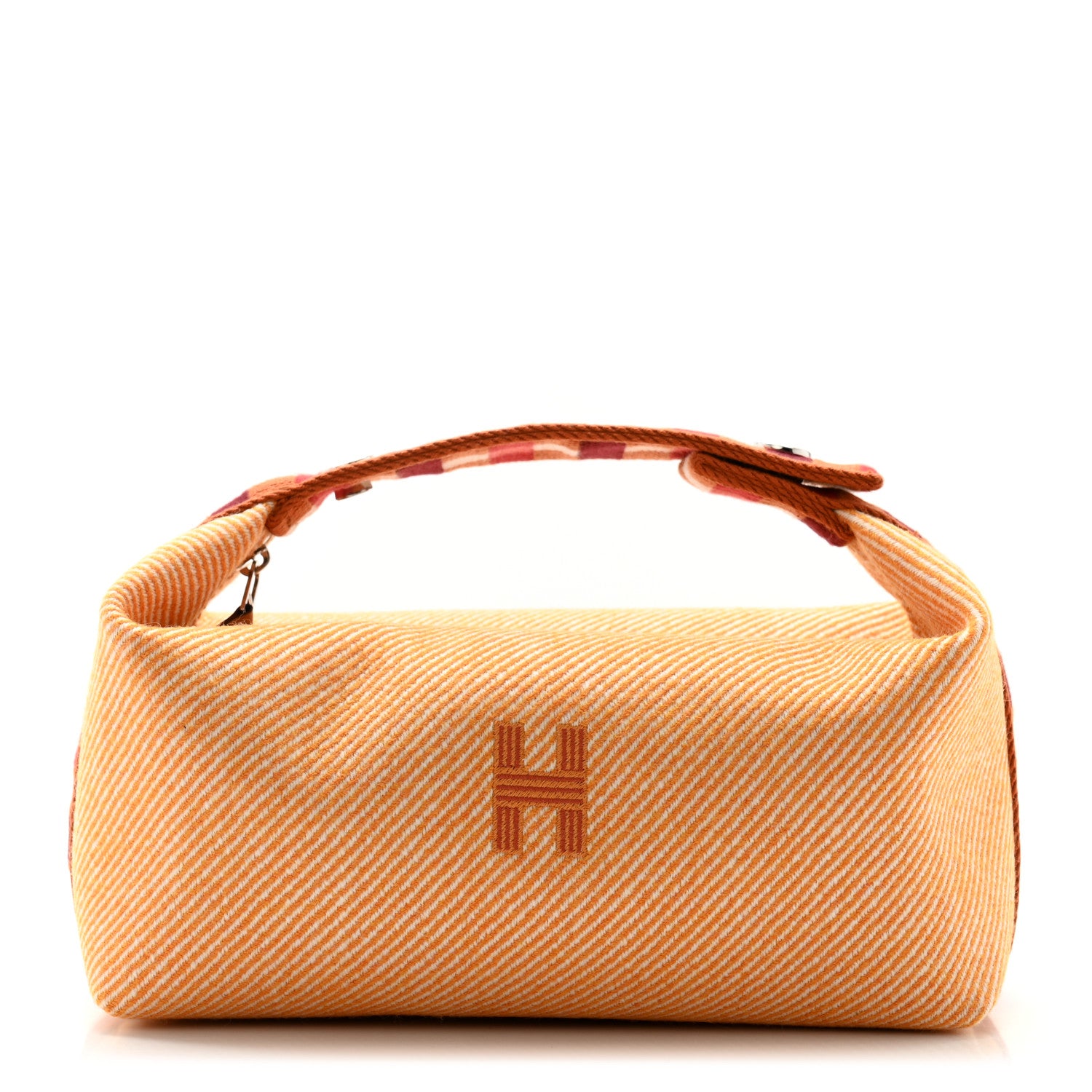 Hermes Merino Wool Small Au Carre Bride-A-Brac Pouch Fauve 1 of 8