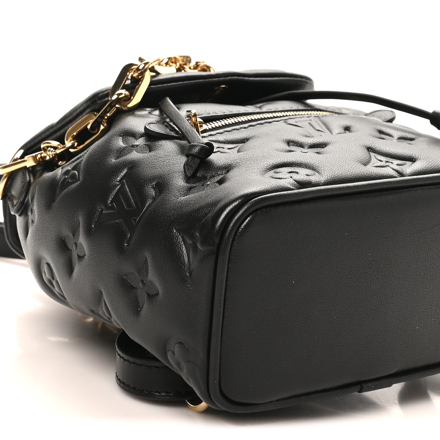 Lambskin Embossed Monogram Coussin Mini Backpack Black