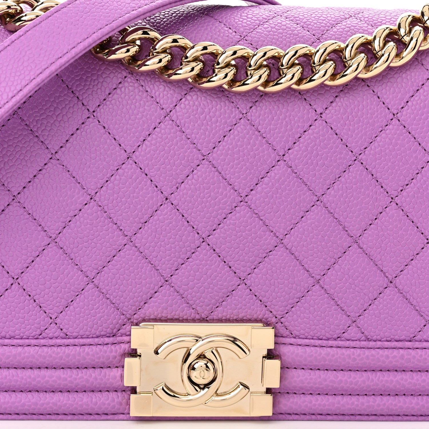 Chanel Caviar Quilted Medium Boy Flap Purple 8 of 11
