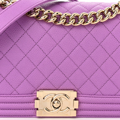 Chanel Caviar Quilted Medium Boy Flap Purple 8 of 11