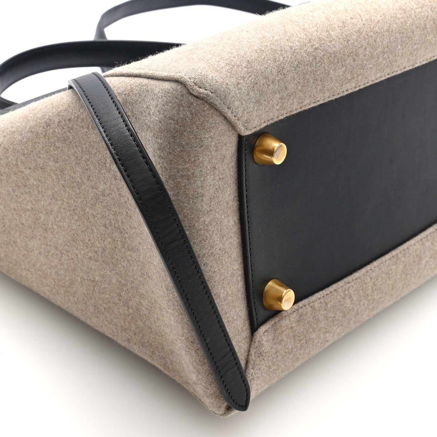 Felt Smooth Calfskin Mini Belt Bag Beige