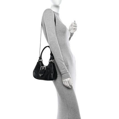 Prada Nappa Soft Padded Re-Edition 2002 Moon Bag Black 2 of 10
