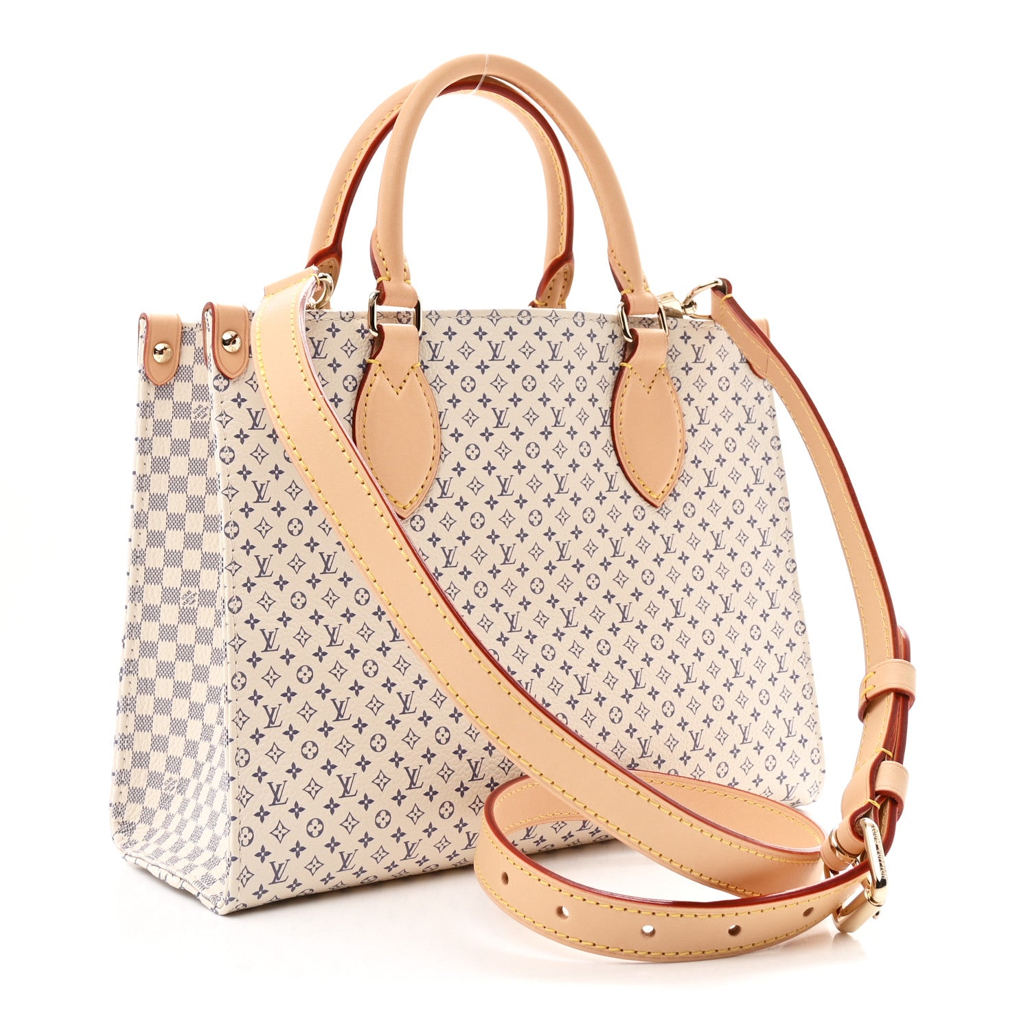 Louis Vuitton Monogram Damier Calfskin Romance Onthego PM Azure Blue Sand 2 of 8