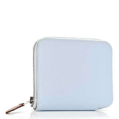 Hermes Epsom Silk'in Compact Wallet Bleu Brume 2 of 8