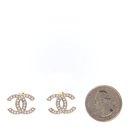 Chanel Crystal CC Earrings Gold 2 of 4