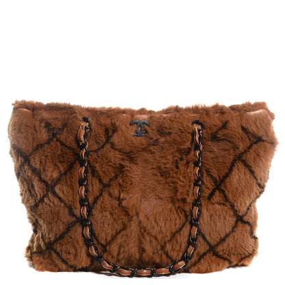 Chanel Lapin Fur Quilt Pattern Tote Brown 1 of 9