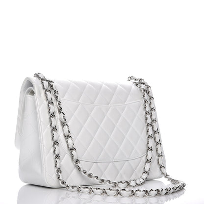 Chanel Caviar Quilted Jumbo Double Flap White 3 of 10