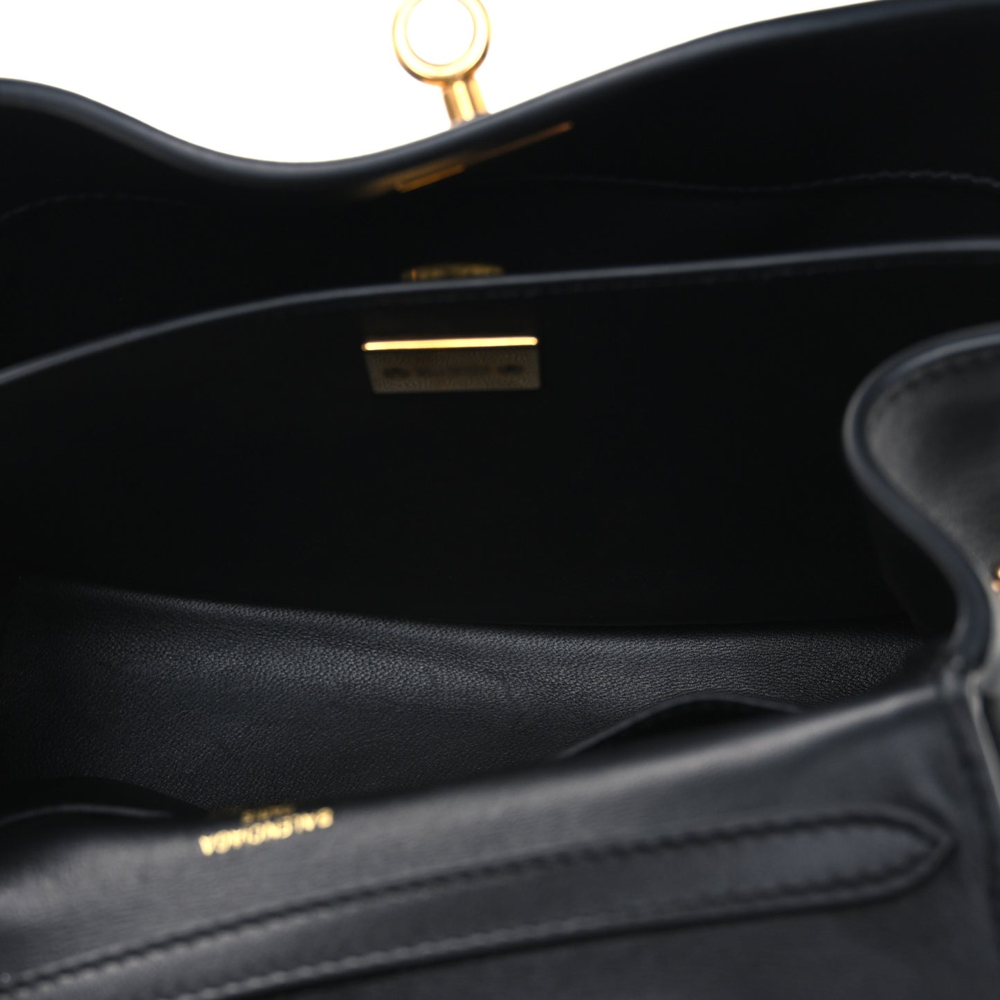 Natural Smooth Calfskin Mini Rodeo Top Handle Handbag Black