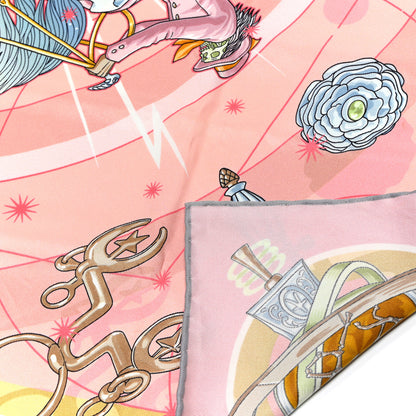 Hermes Silk Chorus Stellarum Scarf 70 Rose Poudre Gris 3 of 4