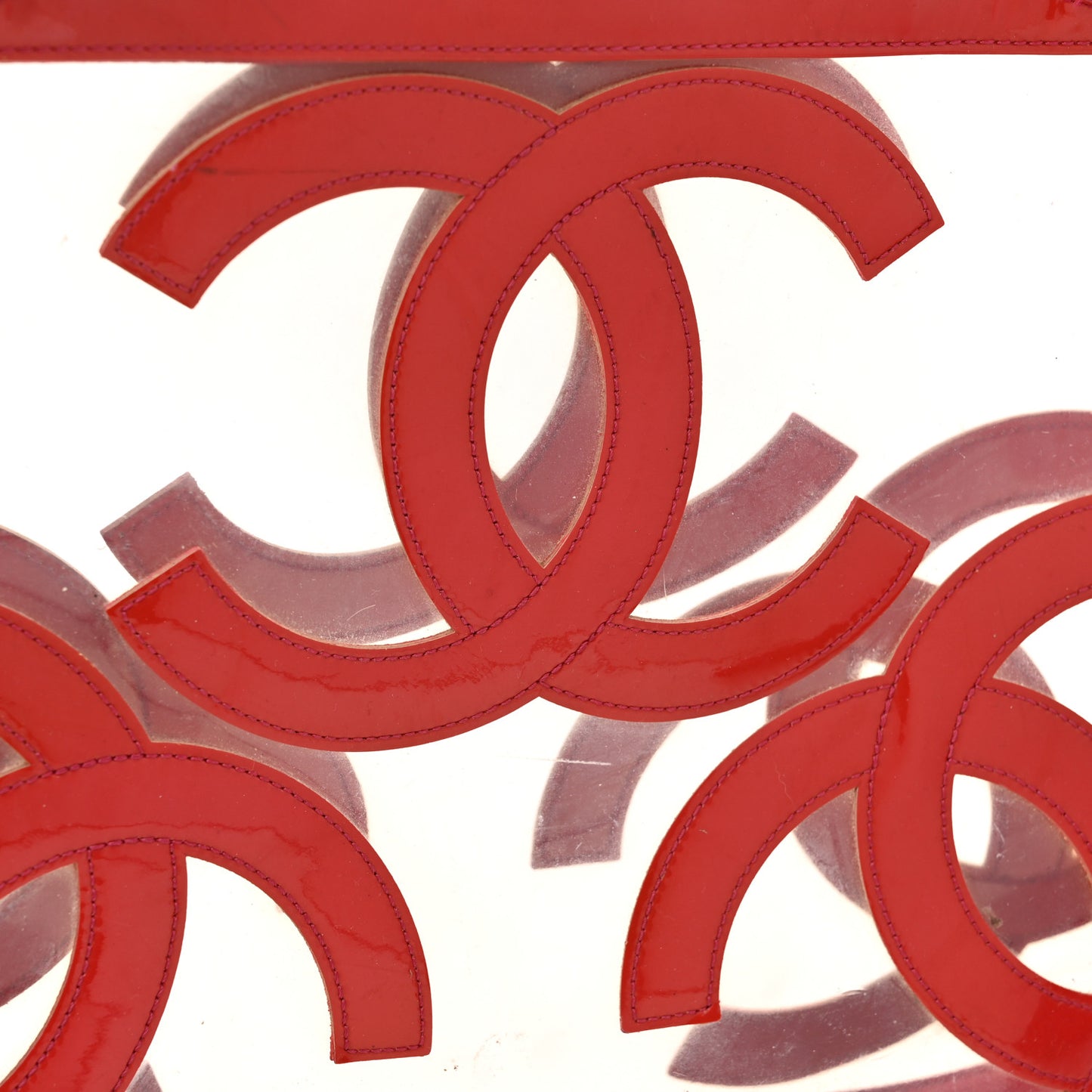Vinyl Patent CC Logo Beach Tote Red