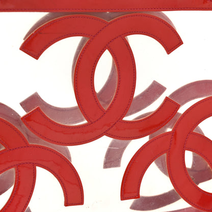 Chanel Vinyl Patent CC Logo Beach Tote Red 11 of 20