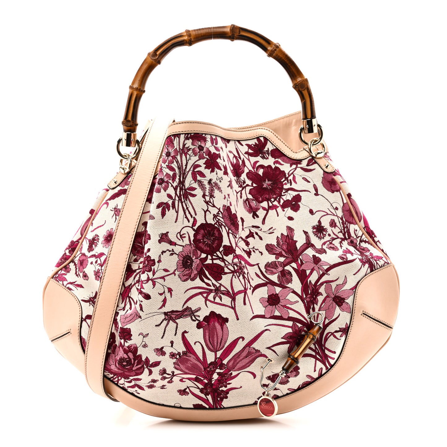 Canvas Floral Flora Peggy Bamboo Top Handle Hobo