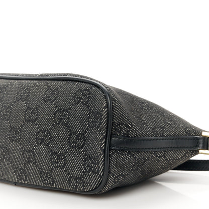 Gucci Denim Monogram Boat Pochette Black 10 of 10
