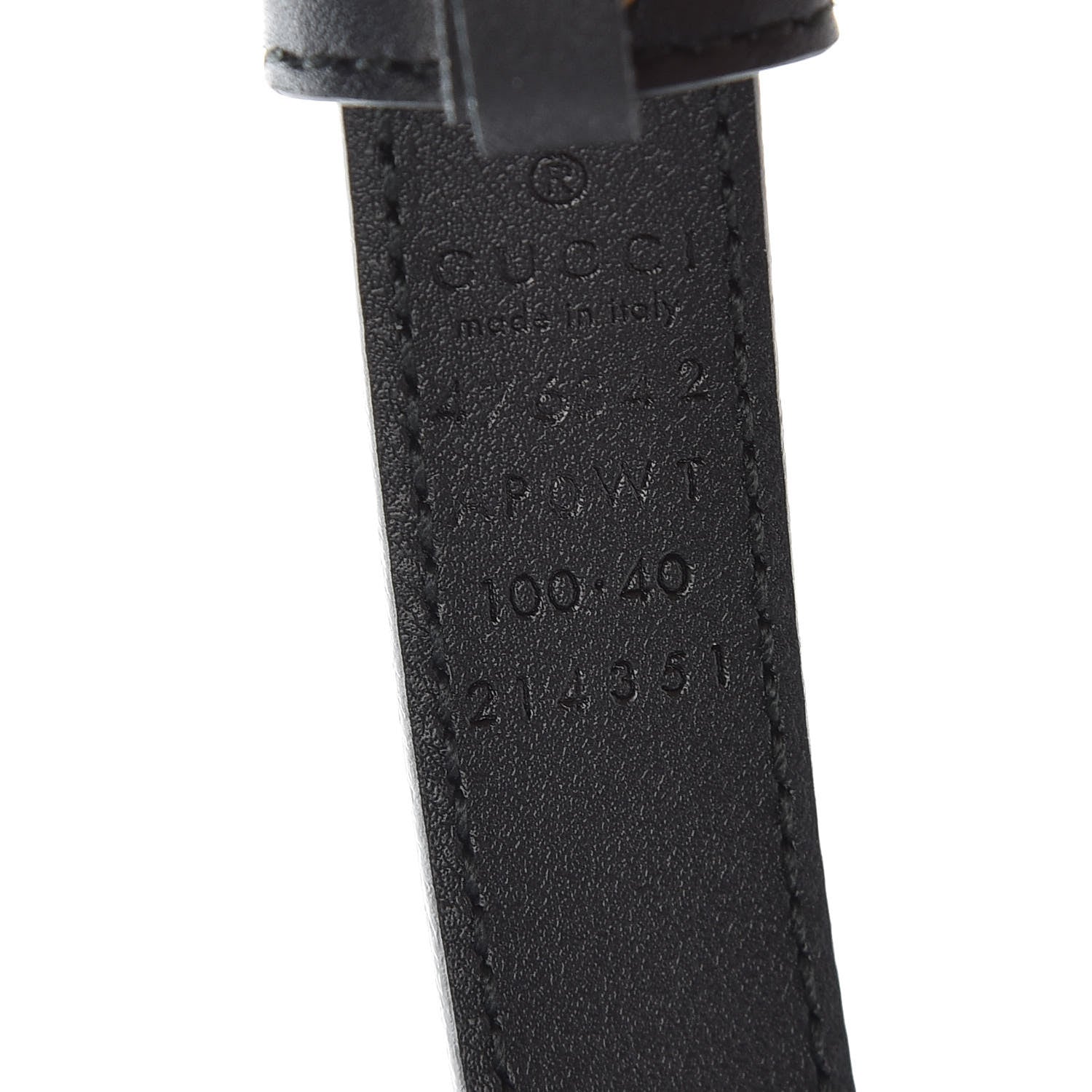 Gucci Calfskin Pearl Double G 20mm Belt 100 40 Black Cream 6 of 7