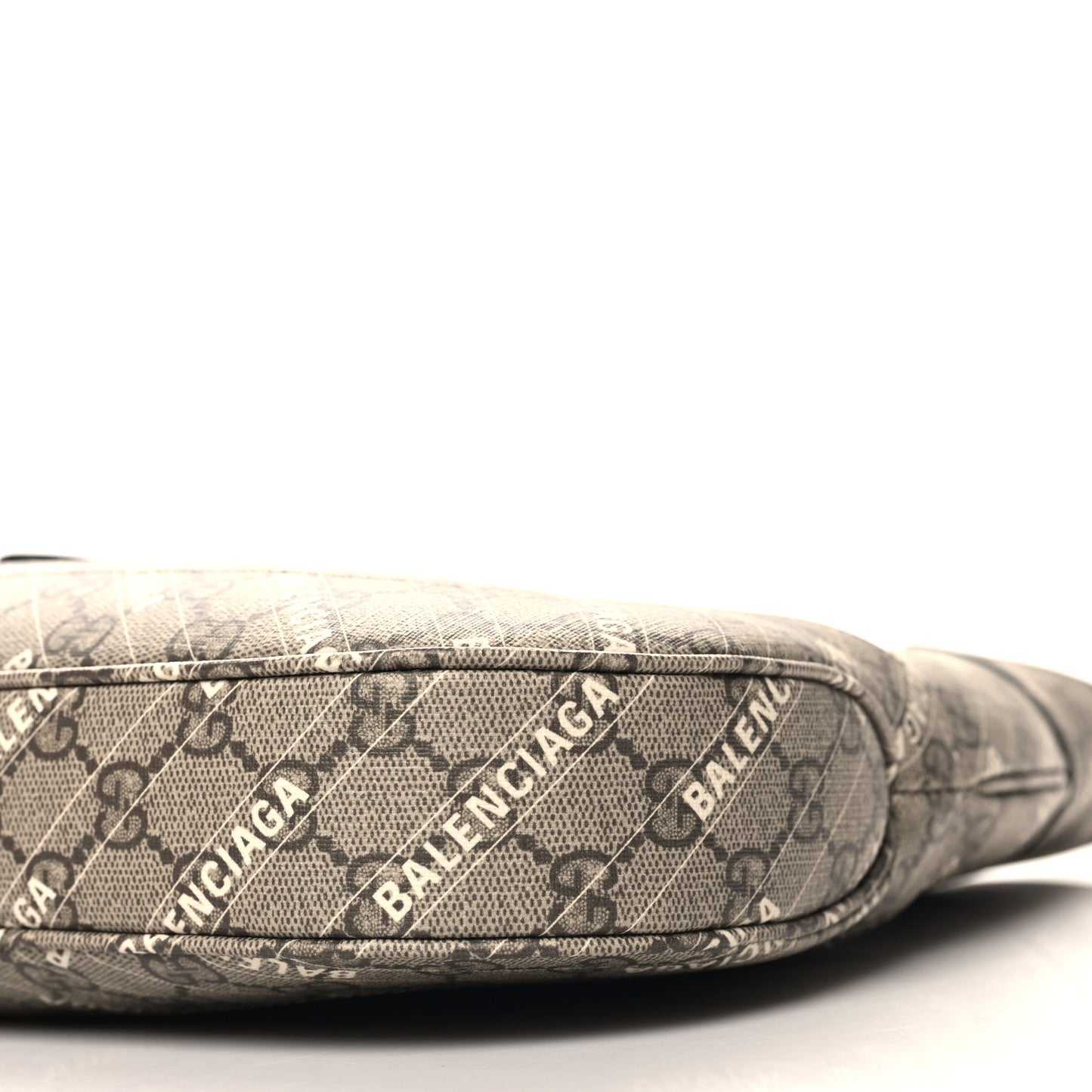 X BALENCIAGA GG Supreme Monogram Logo Print Medium Jackie 1961 Hobo Beige Ebony