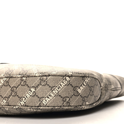 Gucci X BALENCIAGA GG Supreme Monogram Logo Print Medium Jackie 1961 Hobo Beige Ebony 10 of 10