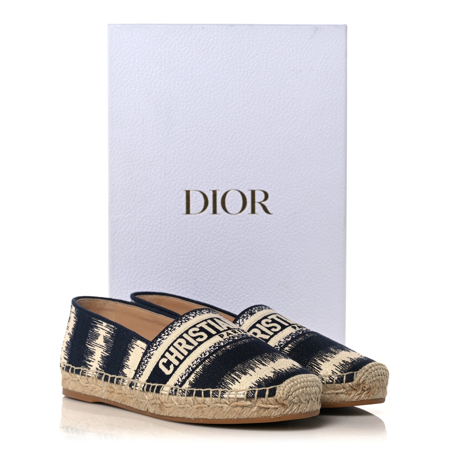 Cotton D-Stripes Embroidered Granville 15mm Espadrilles 37 Deep Blue