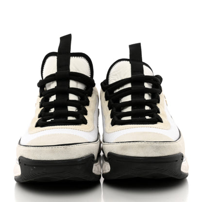 Chanel Fabric Suede Calfskin CC Sneakers 37 White Light Grey 2 of 14