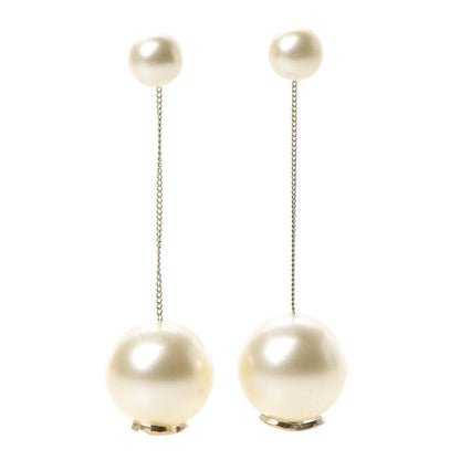 Chanel Pearl CC Chain Drop Earrings Gold 1 of 5