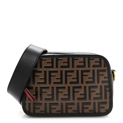 Fendi Vitello Century F is Fendi Bi-Color FF 1974 Embossed Camera Case Maya Black 1 of 10