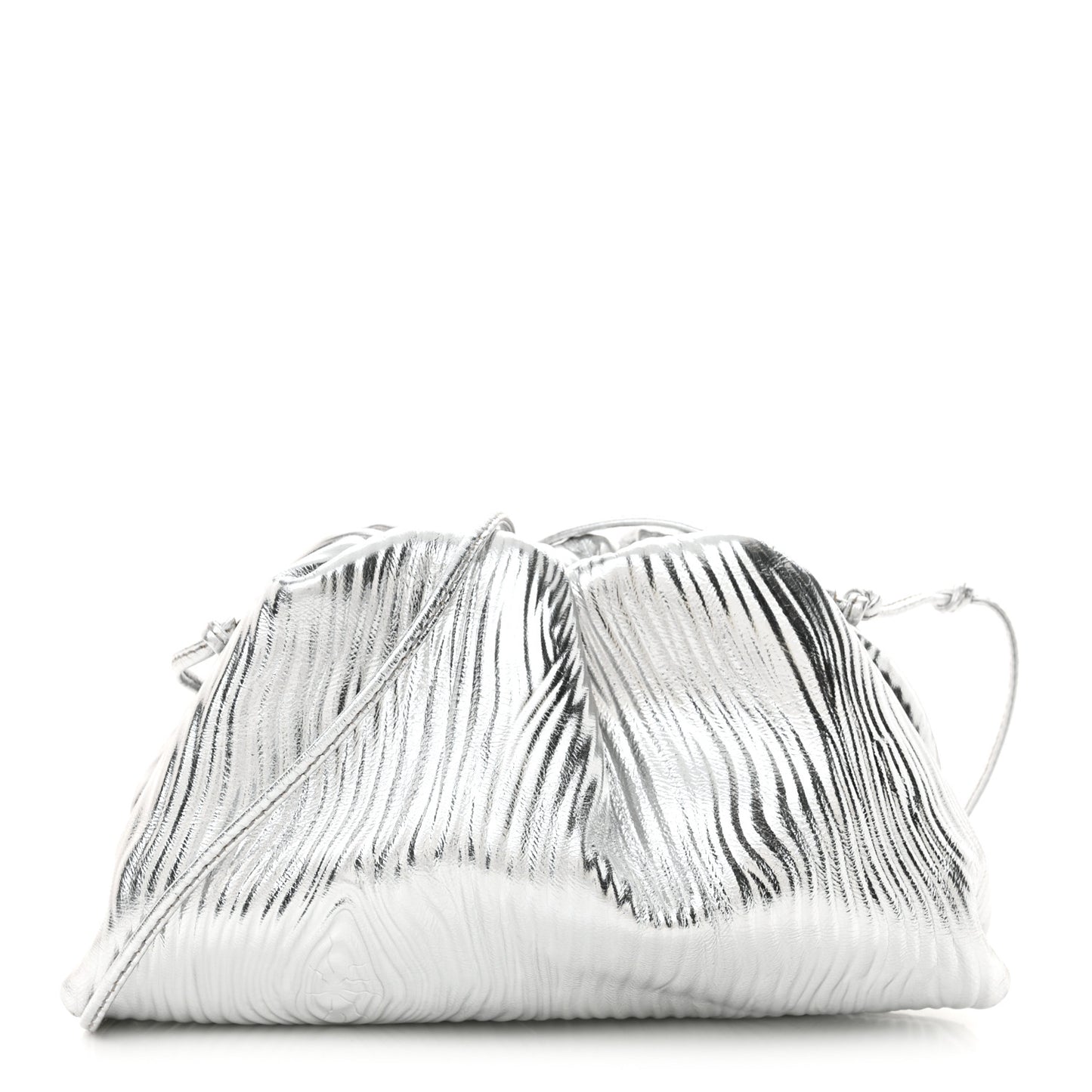 Metallic Bark Calfskin The Mini Pouch Silver