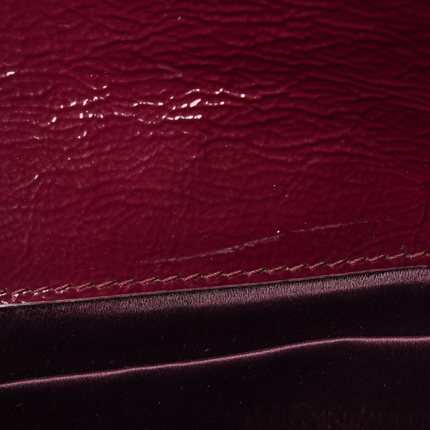 Textured Patent Monogram Large Belle De Jour Clutch Burgundy