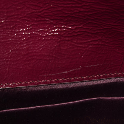 Saint Laurent Textured Patent Monogram Large Belle De Jour Clutch Burgundy 10 of 15