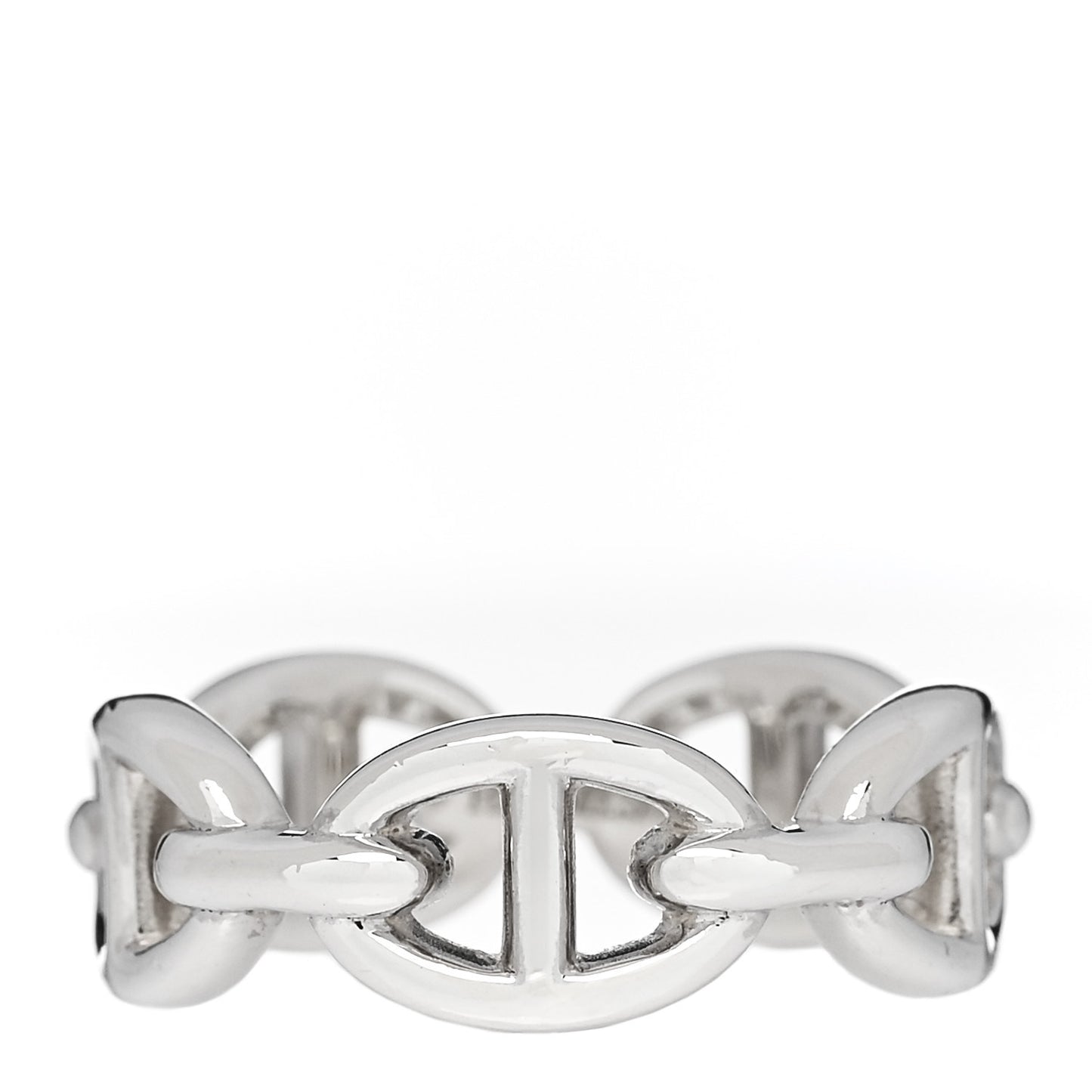 Sterling Silver PM Chaine d'Ancre Enchainee Band Ring 54 6.75
