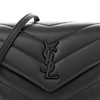 Saint Laurent Calfskin Y Quilted Monogram Monochrome Toy Loulou Crossbody Bag Black 8 of 11