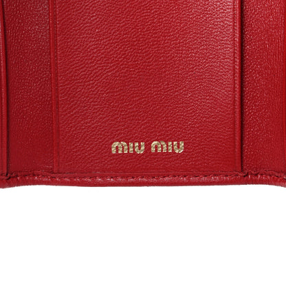 Miu Miu Nappa Matelasse Flap Card Holder Key Ring Fuoco 6 of 15