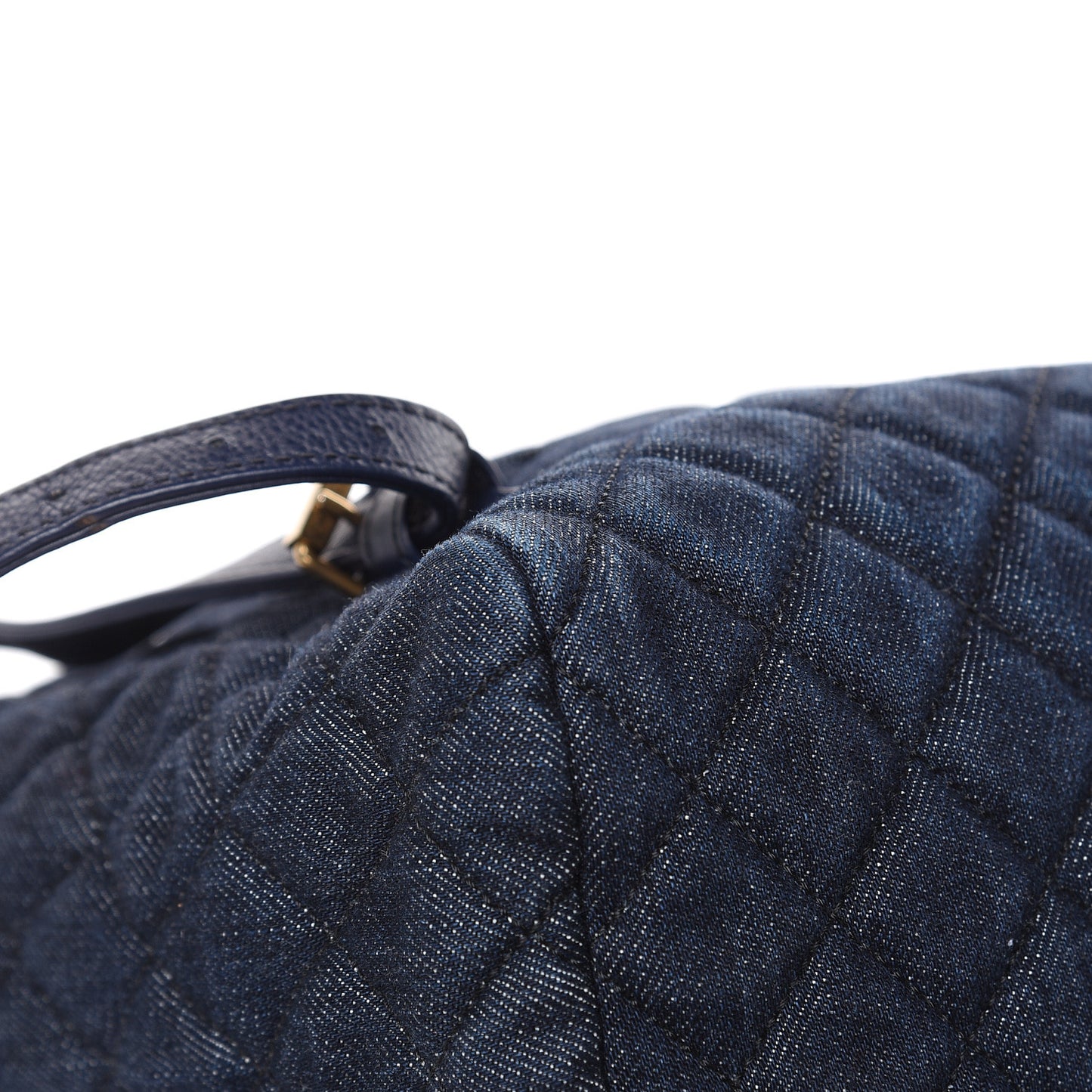 Washed Denim Quilted Large Urban Spirit Backpack Dark Blue