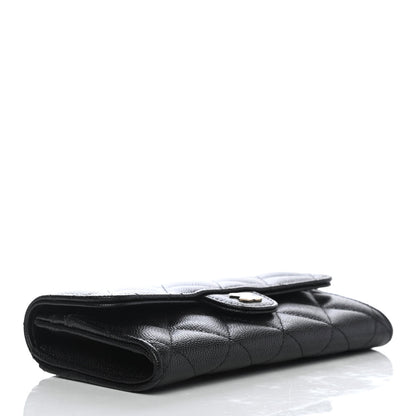 Chanel Caviar Quilted Medium Gusset Flap Wallet Black 3 of 4