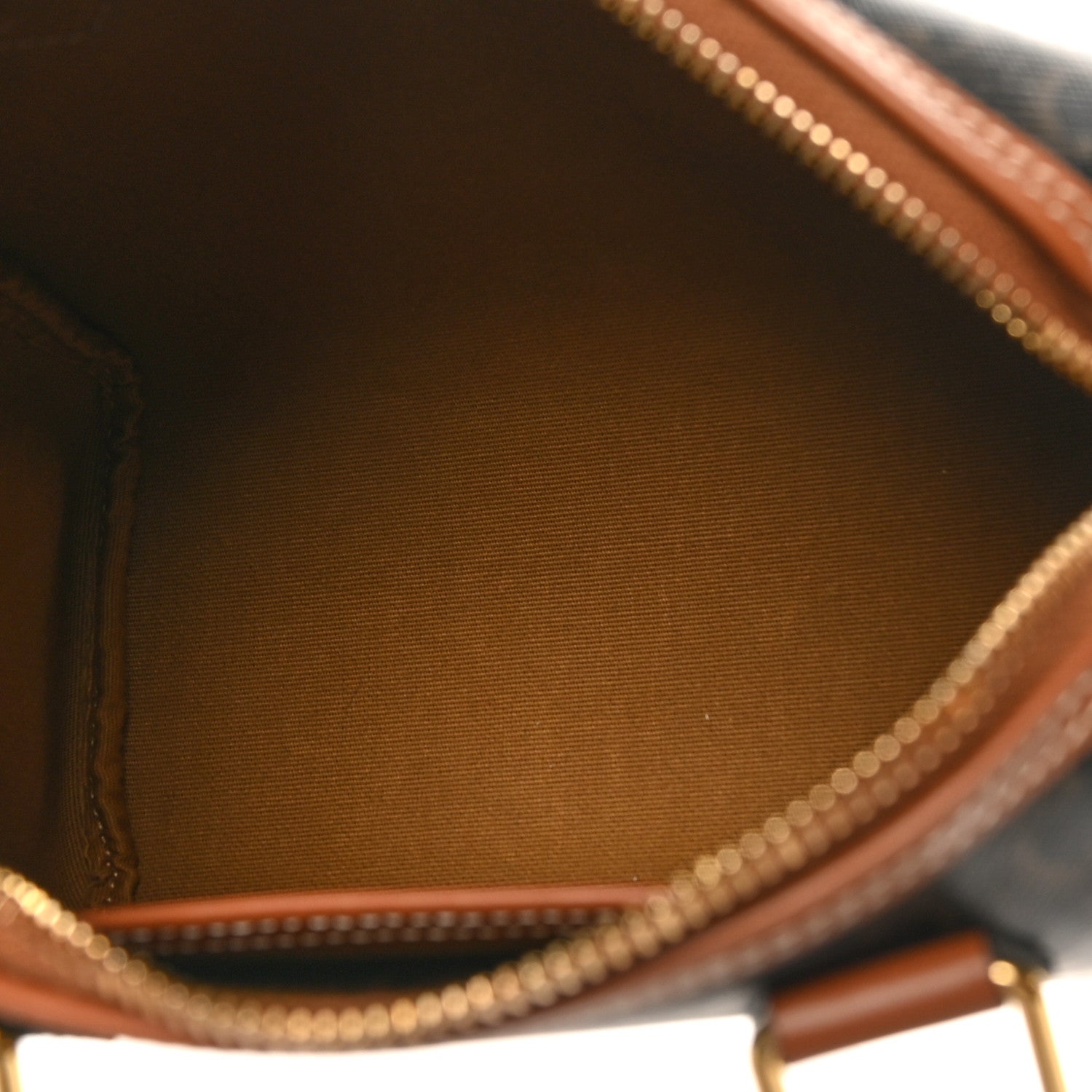 Celine Triomphe Canvas Calfskin Small Boston Bag Tan 5 of 9