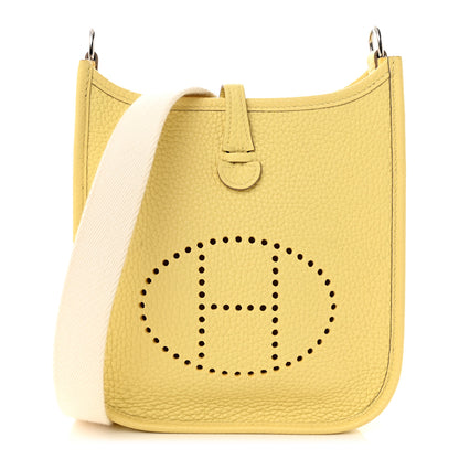 Hermes Taurillon Clemence Amazone Evelyne TPM Jaune Poussin Craie 1 of 13