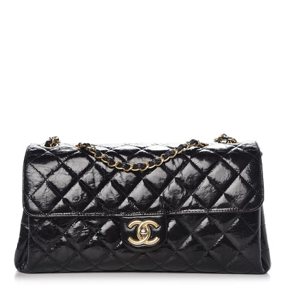 Chanel Glazed Crinkled Calfskin Flap Black 1 of 7
