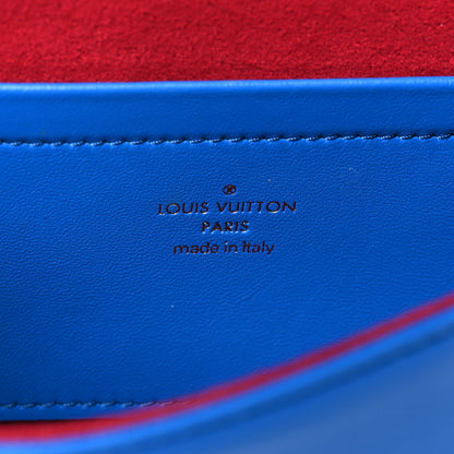 Louis Vuitton LOUIS VUITTON Lambskin Embossed Monogram Vuittamins Pochette Coussin Blue Red 6 of 8