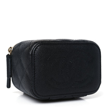 Chanel Caviar Quilted Mini Vanity Case With Chain Black 4 of 9