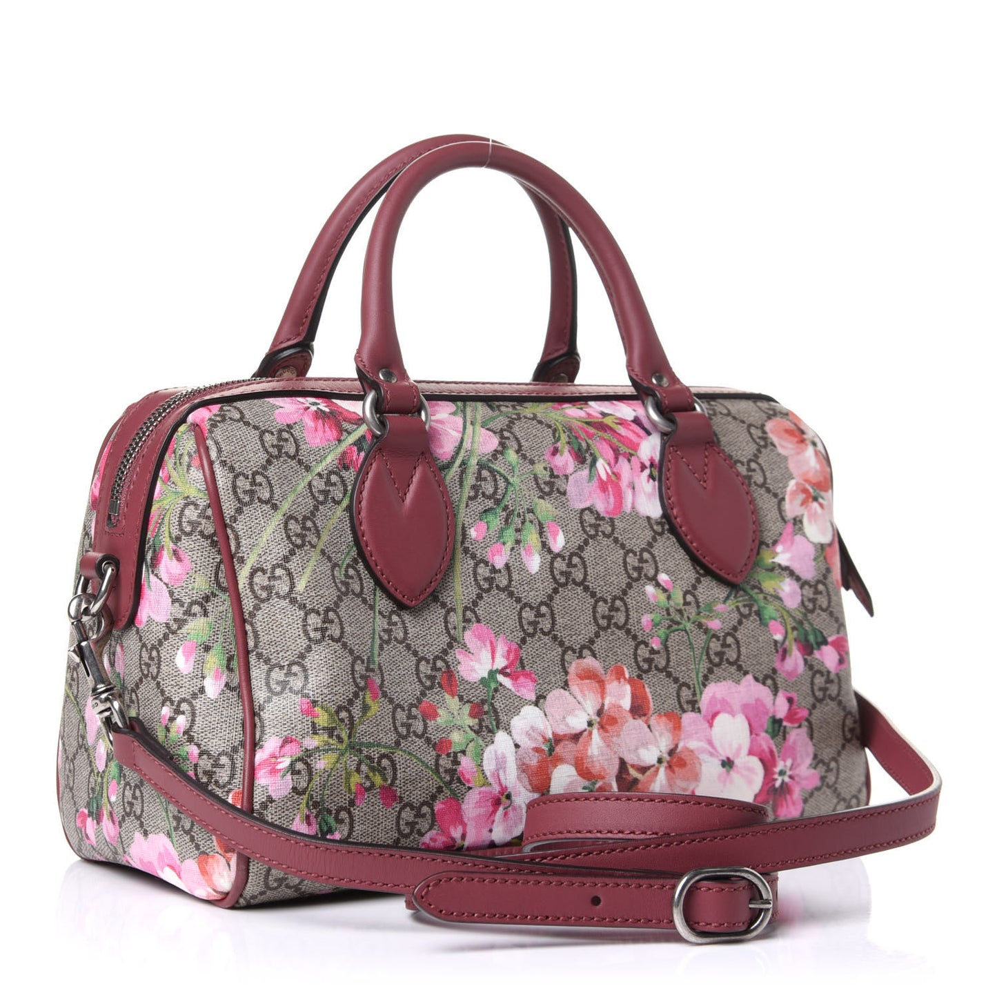 GG Supreme Monogram Blooms Small Boston Beige Multicolor Dry Rose