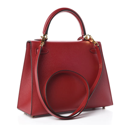 Hermes Epsom Kelly Sellier 25 Rouge Grenat 3 of 39