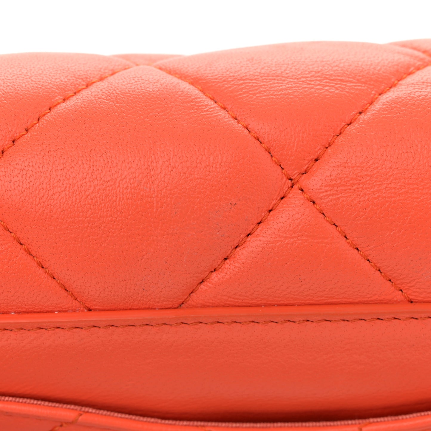 Lambskin Quilted Chanel 19 Waist Bag Orange