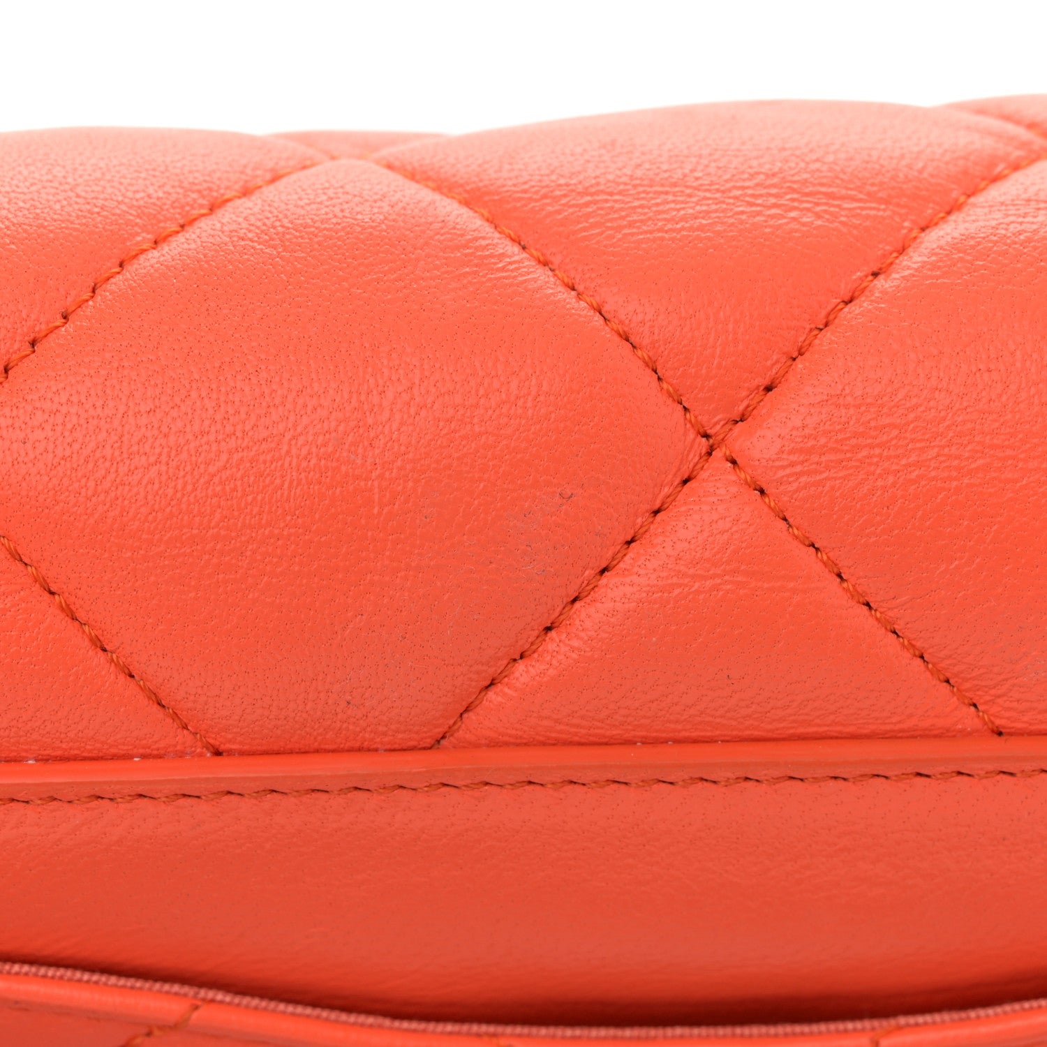 Chanel Lambskin Quilted Chanel 19 Waist Bag Orange 12 of 13