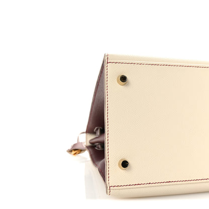 Hermes Epsom Bi-Color Horseshoe Kelly Sellier 40 Craie Rouge Sellier 9 of 10