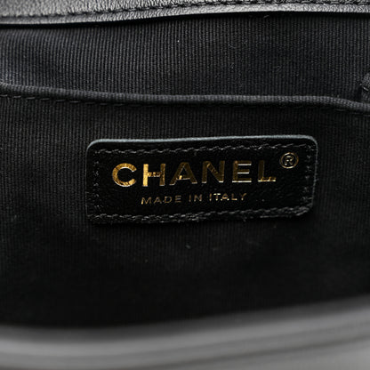 Chanel Calfskin Quilted Large Duma Pockets Drawstring Backpack Black 6 of 11