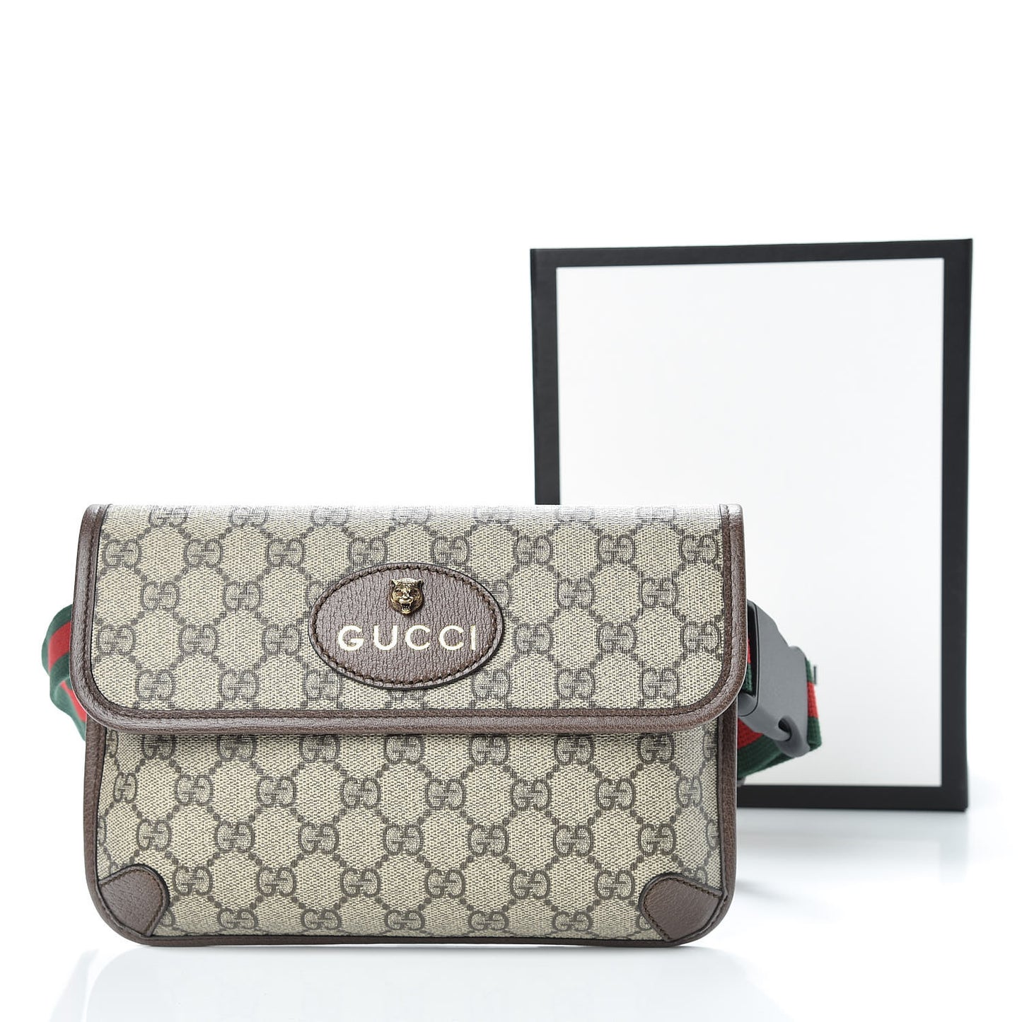 GG Supreme Monogram Neo Vintage Web Belt Bag Brown