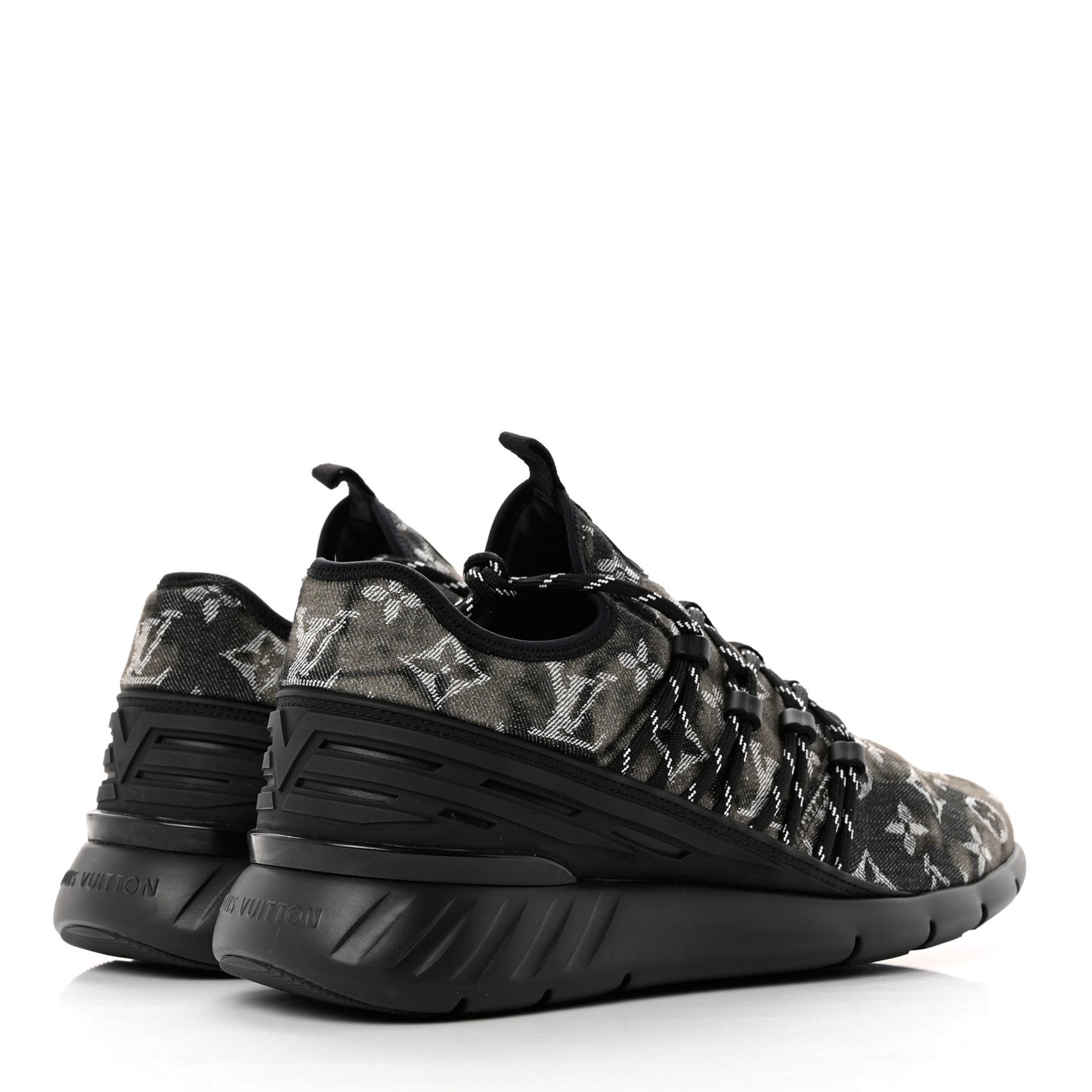 Denim Rubber Monogram Tie Dye Mens Fastlane Low Sneakers 8.5 Black
