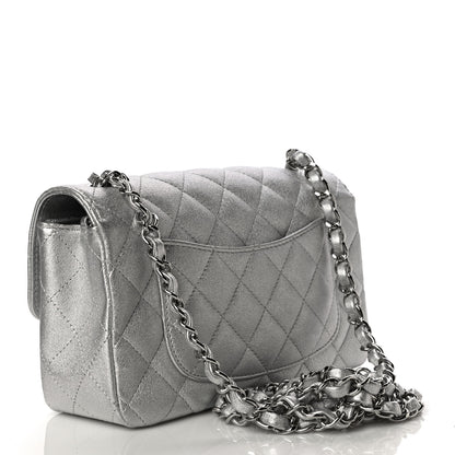 Chanel Metallic Lambskin Quilted Mini Rectangular Flap Silver 3 of 10